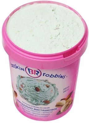 Мороженое "BRandICE" миндально-фисташковое сливочное с ароматом фисташек с орехами миндаля 1л-0}