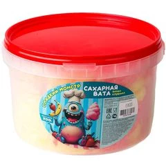 Сахарная вата Сладкий Монстр со вкусом банана и клубники 200г