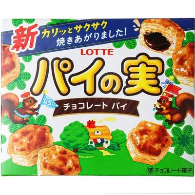 Печенье бисквитное Pie No Mi cо вкусом шоколада Lotte Япония 73г-0}