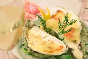 Устрицы гратированные под сыром