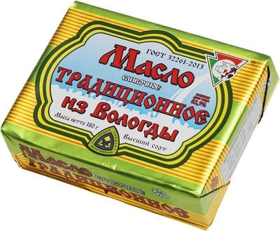 Масло сливочное из Вологды 82.5% жир. традиционное 180г  -1}