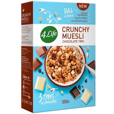 Мюсли хрустящие Chocolate trio 4Life Чехия 350г-0}