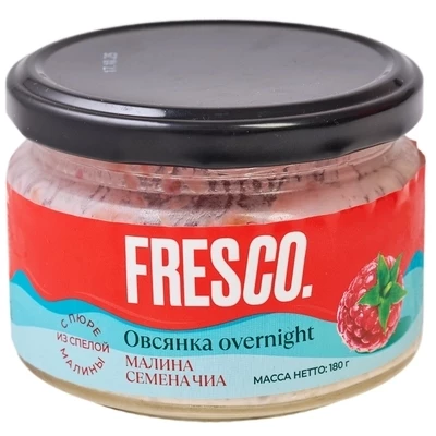 Овсянка ленивая с малиной и семенами чиа FresCo 180г-0}