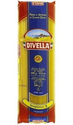 Спагеттини №9 из твердых сортов пшеницы Divella Италия 500г-0}