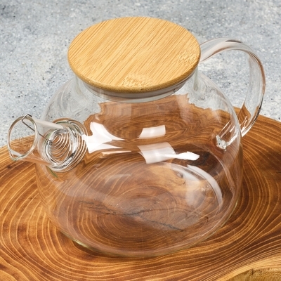 Чайник из жаропрочного стекла Бочонок Китай 900мл -1}