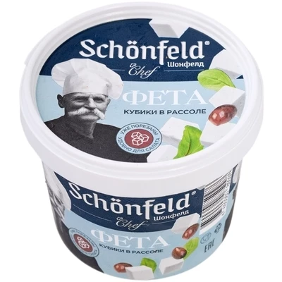 Сыр рассольный Фета Schonfeld 45% жир. 350г-1}