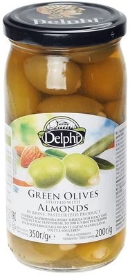 Оливки фаршированные миндалем в рассоле Delphi Греция 350г-0}