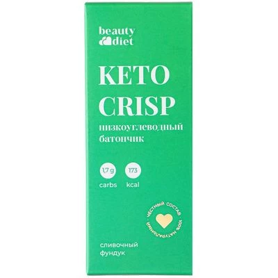 Батончик низкоуглеводный Keto Crisp c молочной начинкой и фундуком без сахара 35 г-0}