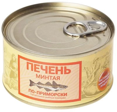 Печень минтая по-приморски в масле 185г-0}