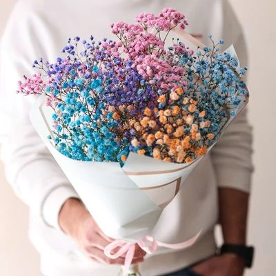 Букет Яркие краски с гипсофилой-1}