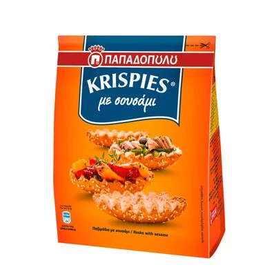 Сухари Krispies с кунжутом Papadopoulos Греция 200г-0}
