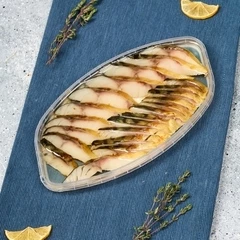 Скумбрия подкопченная филе-кусочки в масле Деликатеска 180г