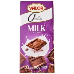 Шоколад молочный без сахара Valor Испания 100г