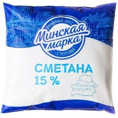 Сметана Минская марка 15% жир. 400г