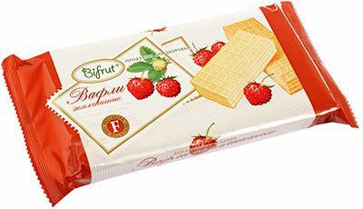 Вафли Земляничные на фруктозе 100г