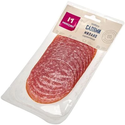 Колбаса сыровяленая Салями Милано нарезка Микоян 100г-1}