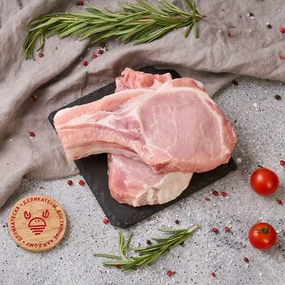 Свинина корейка на кости стейк охлажденная от Шефа~600г-0}