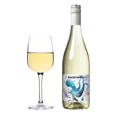 Бокал вина Ballet Marin Colombard-Sauvignon Blanc Cotes de Gascogne Брют Франция 150мл-0}