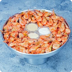 Креветки Углохвостые + 3 соуса 1кг