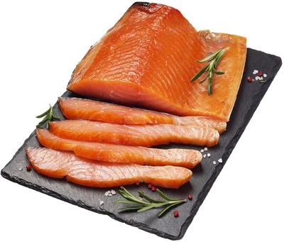 Семга холодного копчения филе на коже Деликатеска ~500г-0}