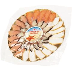 Ассорти форель горбуша скумбрия кальмар холодного копчения филе-кусочки 300г