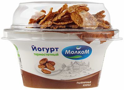 Йогурт термостатный с пшеничными хлопьями 4% жир., 140г