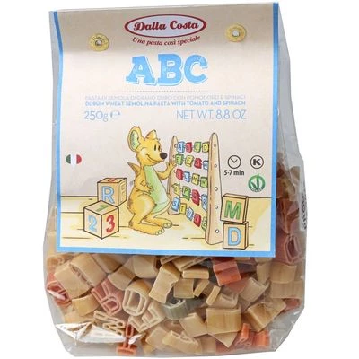 Макароны фигурные с томатами и шпинатом Алфавит Италия 250г-0}