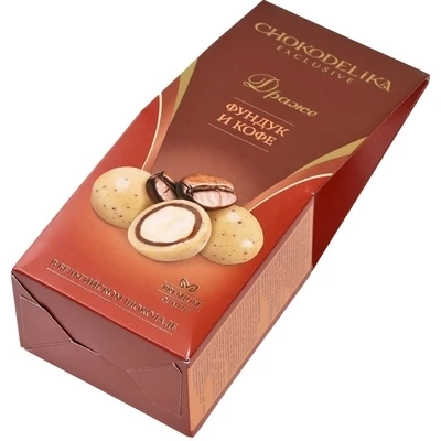 Драже в белом шоколаде Фундук и кофе Chokodelika 100г-1}