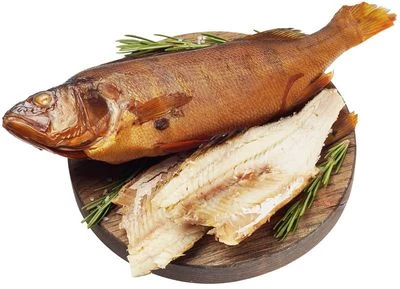 Окунь речной потрошеный горячего копчения ~400г-1}