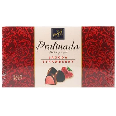 Шоколадные конфеты Pralinada с начинкой со вкусом клубники Сербия 180г-0}
