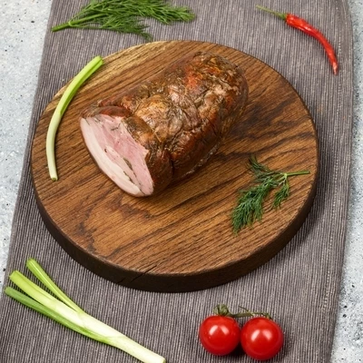 Грудинка варено-копченая Ароматная Деликатеска ~450г-1}