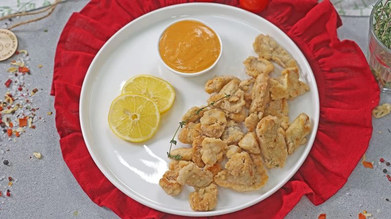 Икра минтая жаренная с соусом Том Ям от Шефа