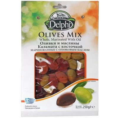 Оливки и маслины Каламата с косточкой Греция 250г-0}