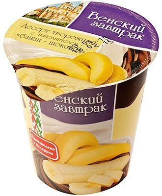 Десерт творожный Банан-шоколад 4% жир., 150г-0}