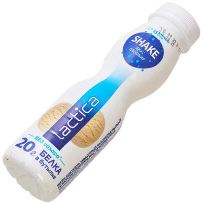 Шейк-коктейль молочный высокобелковый Пломбир Lactica 250мл-1}