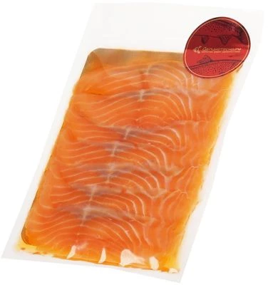 Семга филе-ломтики слабосоленые без консервантов спецпосол Деликатеска 300г-1}