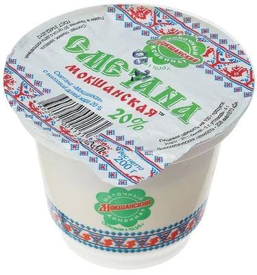 Сметана Мокшанская 20% жир. 200г -0}