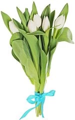 Букет белых тюльпанов 5шт