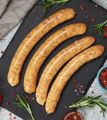 Колбаски из свинины от Шефа ручная работа авторский рецепт Деликатеска ~400г-0}