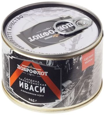 Сардина Иваси натуральная в томатном Доброфлот 245г-0}