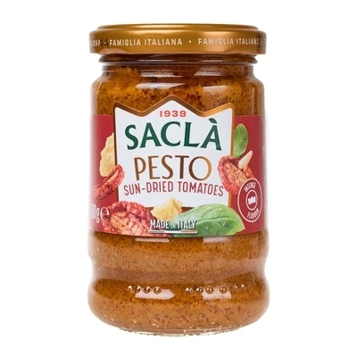 Соус Песто Россо с томатами и базиликом Sacla Италия 190г-0}