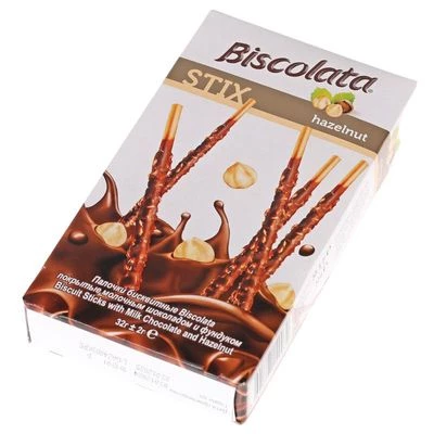 Палочки бисквитные Бисколата с лесным орехом 32г-0}