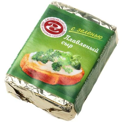 Сыр плавленый с зеленью 50% жир. Джанкойский сыр 90г-1}