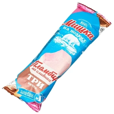Мороженое Эскимо пломбир Трехслойное Мишка на полюсе 70г-0}