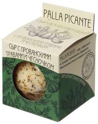 Сыр с прованскими травами и чесночком полутвердый 50% жир. Palla Picante 160г-0}