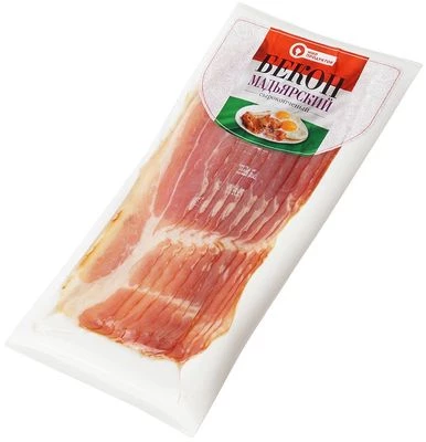 Бекон Мадьярский нарезка сырокопченый охлажденный 200г-1}