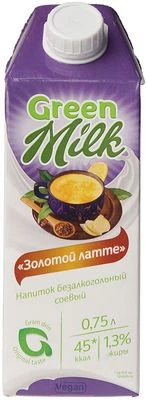 Молоко растительное соевое Золотой латте Green Milk 750мл-0}