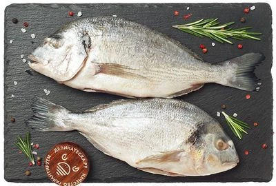 Дорадо средиземноморская потрошеная без чешуи ~500г-0}