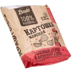 Чипсы картофельные Розовый перец и морская соль рифленые Bruto 120г