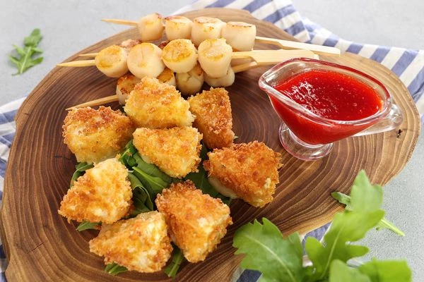 Подавать с пюре из малины и облепихи. Приятного аппетита!
